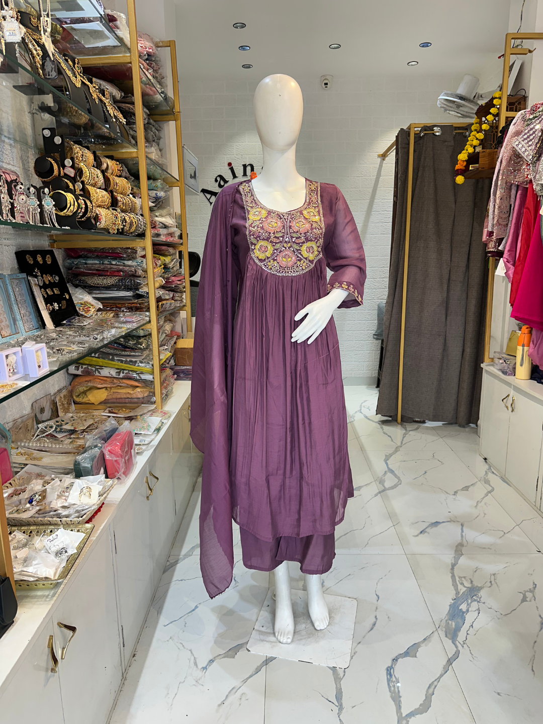 Handwork Chanderi Silk Suit