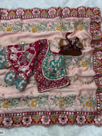 Saree and Readymade Blouse - Embroidered