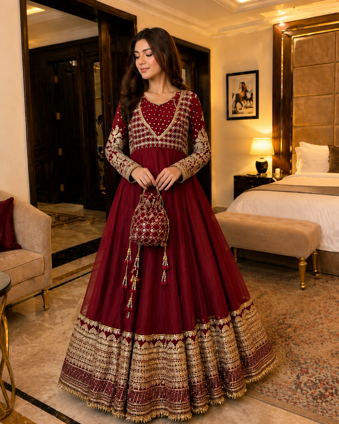 Exclusive Trending Designer Gown with Heavy Sequence Embroidery Work Dupatta