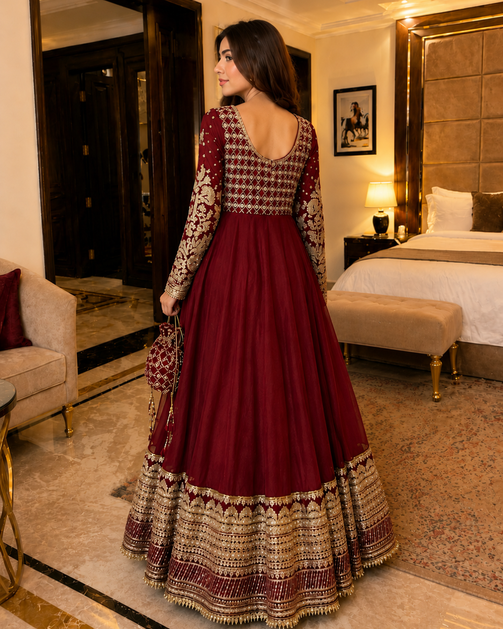 Exclusive Trending Designer Gown with Heavy Sequence Embroidery Work Dupatta