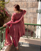 Pink Dhotistyle Suit