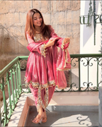 Pink Dhotistyle Suit
