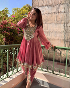 Pink Dhotistyle Suit