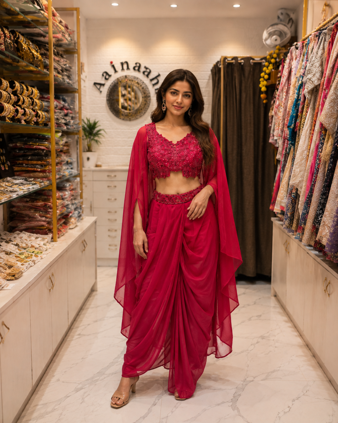 Indo Western - Top, Cutwork, Jackets And Cape- Sleeves Separate
